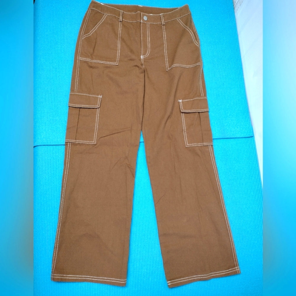 Hesperus Women's Straight Relaxed Fit Cargo Utility Pants Size L